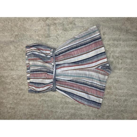 Forever 21 casual multicolored striped cotton strapless tube romper Size Medium - Picture 5 of 5